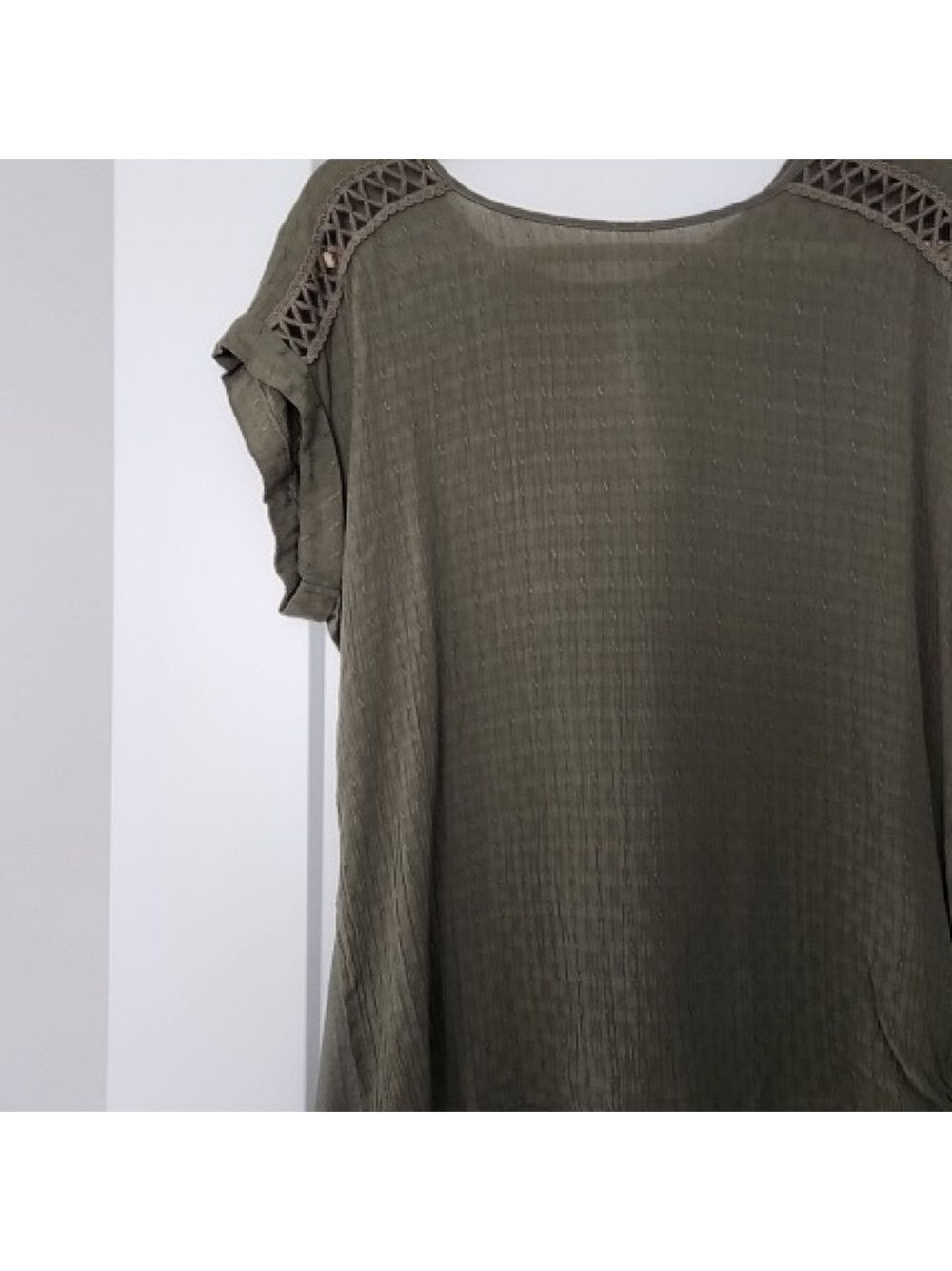 Olive Green Women's Top - Picture 3 of 8